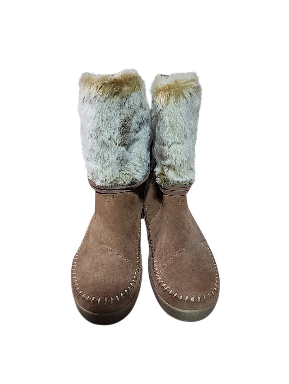 Toms Nepal Rawhide Brown Suede Boots Women's size 10